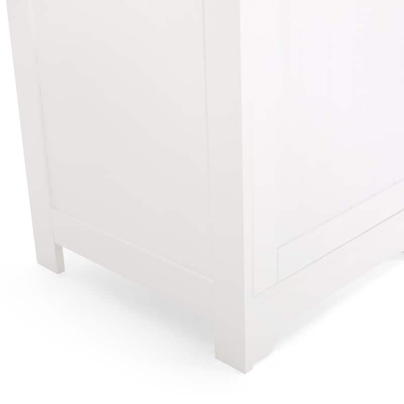 Roomfitters Tall Bathroom Storage Cabinet with Open Shelves and Single Door, Freestanding Organizer