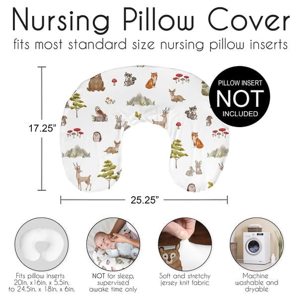 Watercolor Fall Leaves Nursing Pillow Cover - Breathable Polyester Slipcover For Standard 18x22x6 Inch Pillow