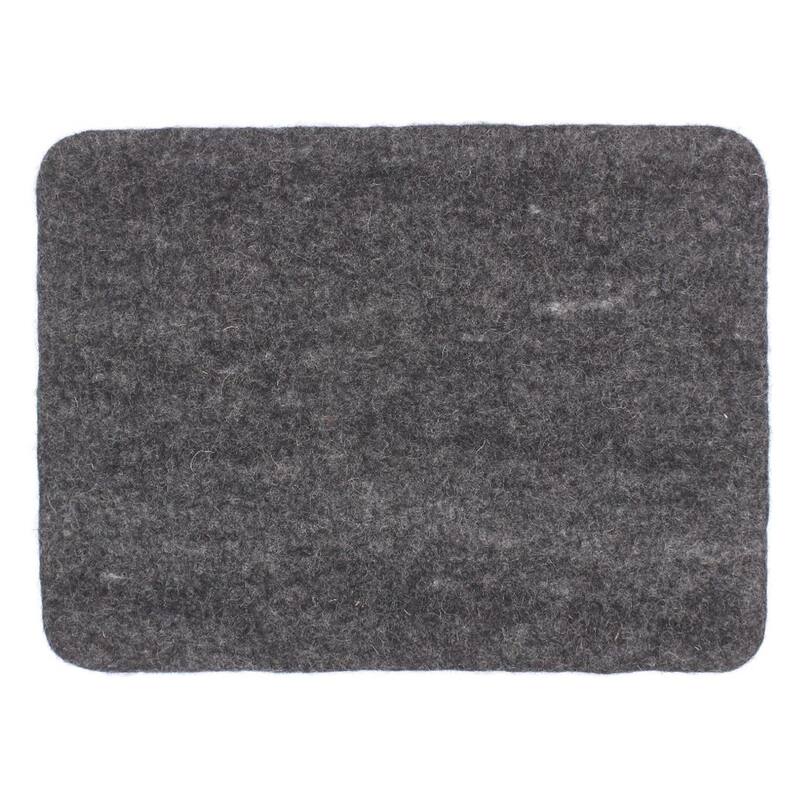 Rectangular Solid Wool Placemat - 15.5" - Black