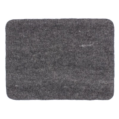 Rectangular Solid Wool Placemat - 15.5" - Black