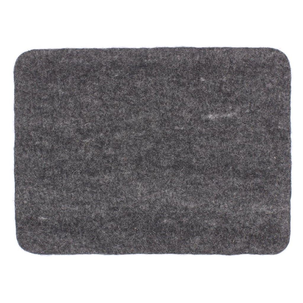 Rectangular Solid Wool Placemat - 15.5" - Black