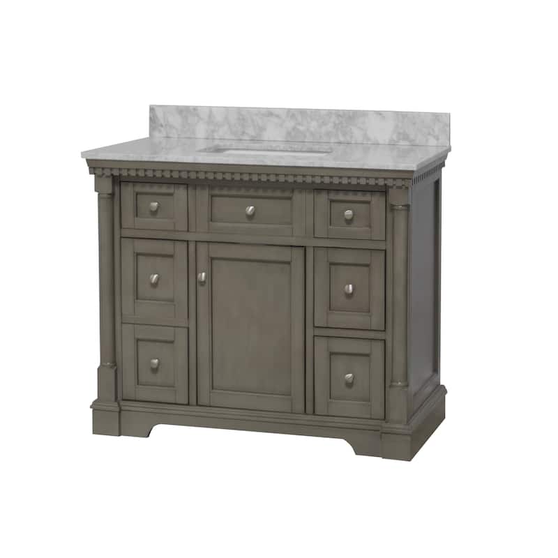 KitchenBathCollection Sydney 42" Bathroom Vanity with Carrara Marble Top