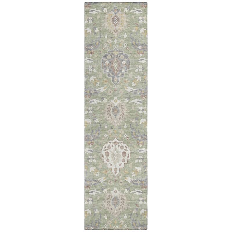 Machine Washable Indoor/ Outdoor Traditional Kashan Chantille Rug