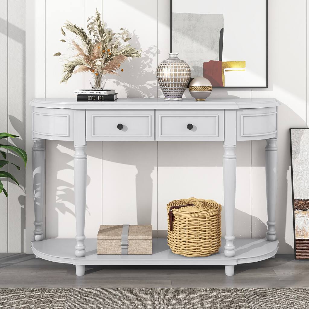 52'' Circular Curved Design Console Table - Overstock - 37260244