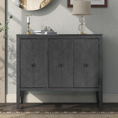 37" Vintage Style Kitchen Accent Buffet Sideboard Cabinet