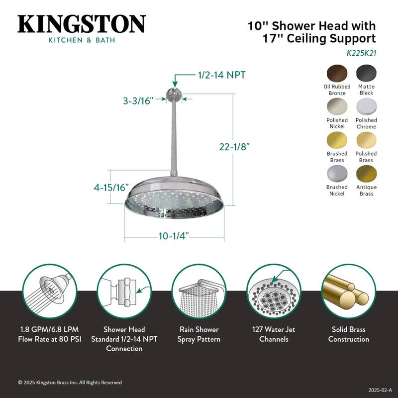 Trimscape 10-Inch Showerhead with 17-Inch Ceiling Mounted Shower Arm