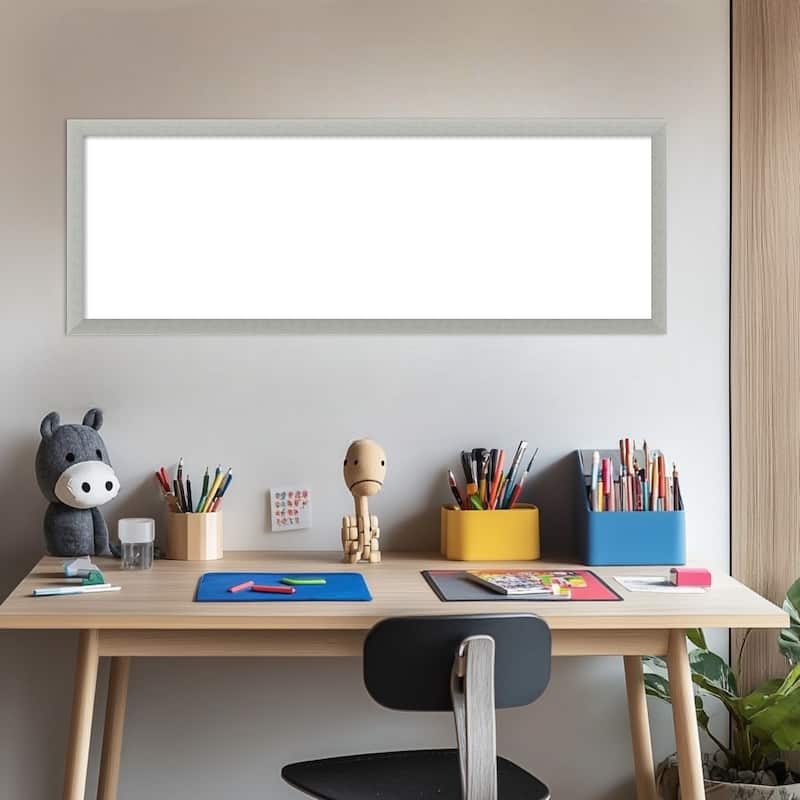 Amanti Art Silver Leaf Framed Dry Erase Magnetic Board