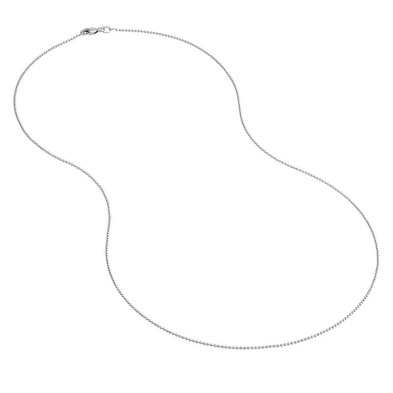 Curata 925 Sterling Silver Rhodium 2.25mm Axis Chain Necklace (Lobster)
