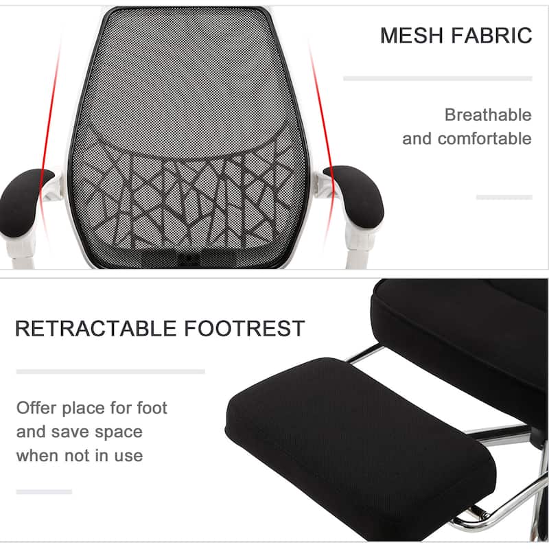 Vinsetto High Back Office Chair with Retractable Footrest