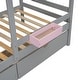 preview thumbnail 23 of 23, Twin Over Twin House Bunk Bed w/ 1 Storage Box, 1 Shelf, 2 Drawers, Window