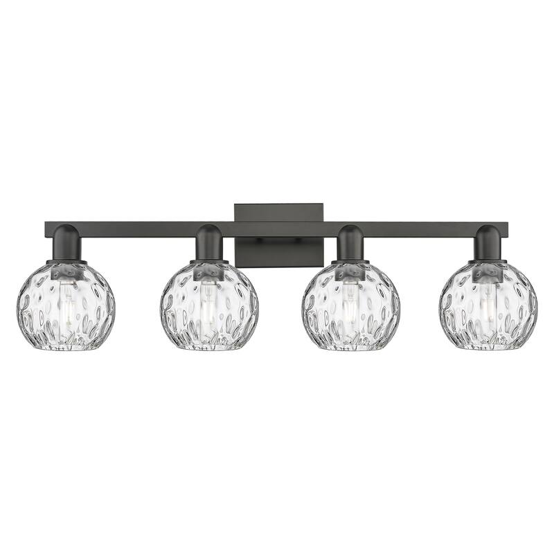 Innovations Lighting Endless Possibilities Arcadia - Athens Water Glass - 4 Light 33" Bath Vanity Light - Matte Black