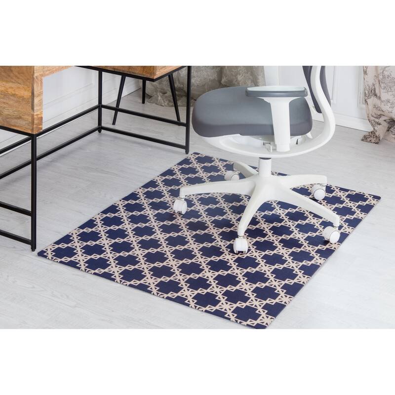 Jani 36"x48" Rug'd Chair Mat-Rug Style Office Chairmat for Carpet & Hard Floors| 0.25" Thick |Non-Slip, Foldable Desk Chair Mat