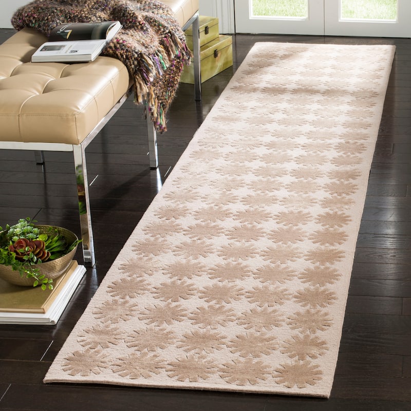 Martha Stewart by SAFAVIEH Constellation Silk/ Wool Rug - 2'3" x 10' Runner - Day/Brick red