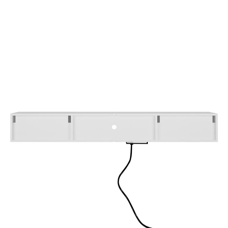 Roomfitters 63" Floating TV Stand Wall Mounted with 16 Color LEDs, Modern Entertainment Center Media Console Cabinet