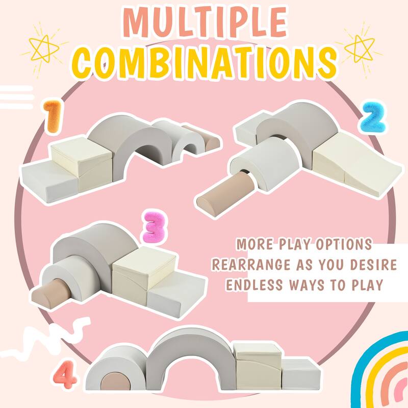 5-Piece Kids Climbing Toys for Toddlers, Foam Climbing Blocks for Babies, Kids Crawling & Climbing Indoor Active Play Structure