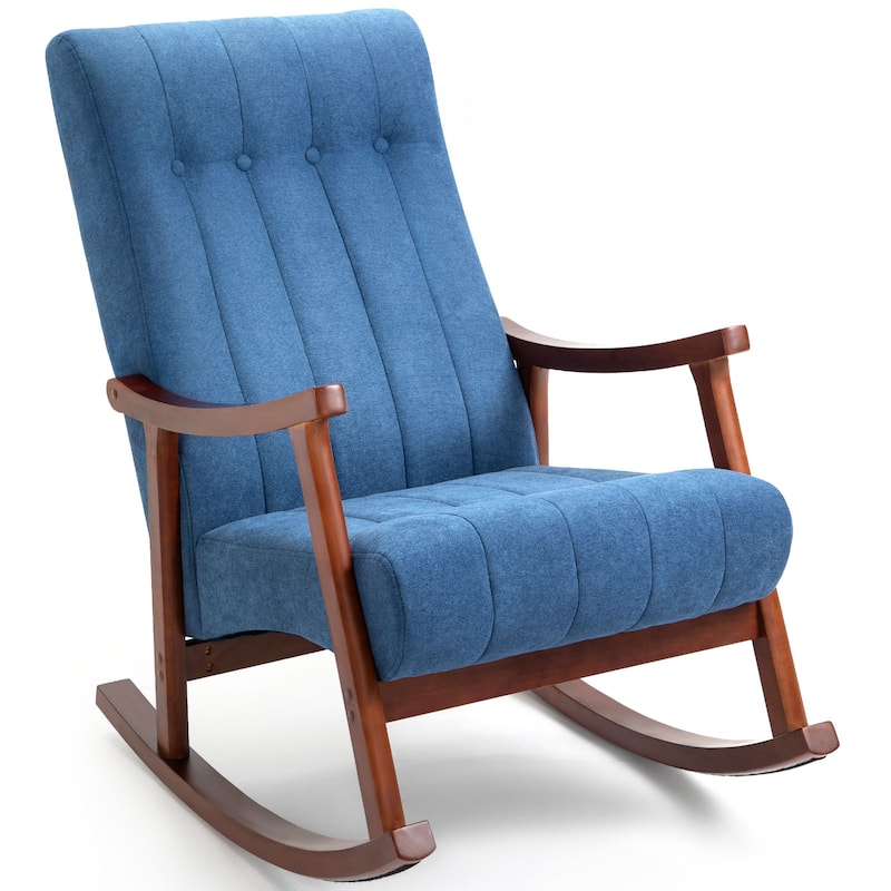AVAWING Upholstered Rocking Chair Modern High Back Armchair