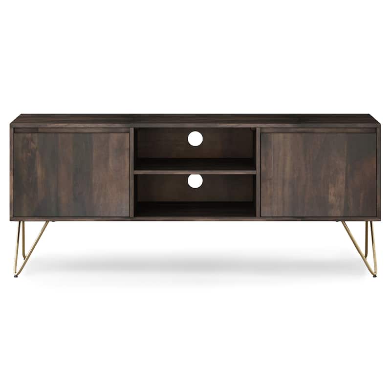 WYNDENHALL Moreno 60 inch Wide Industrial TV Media Stand For TVs up to 65 inches - 60"w x 18"d x 25" h