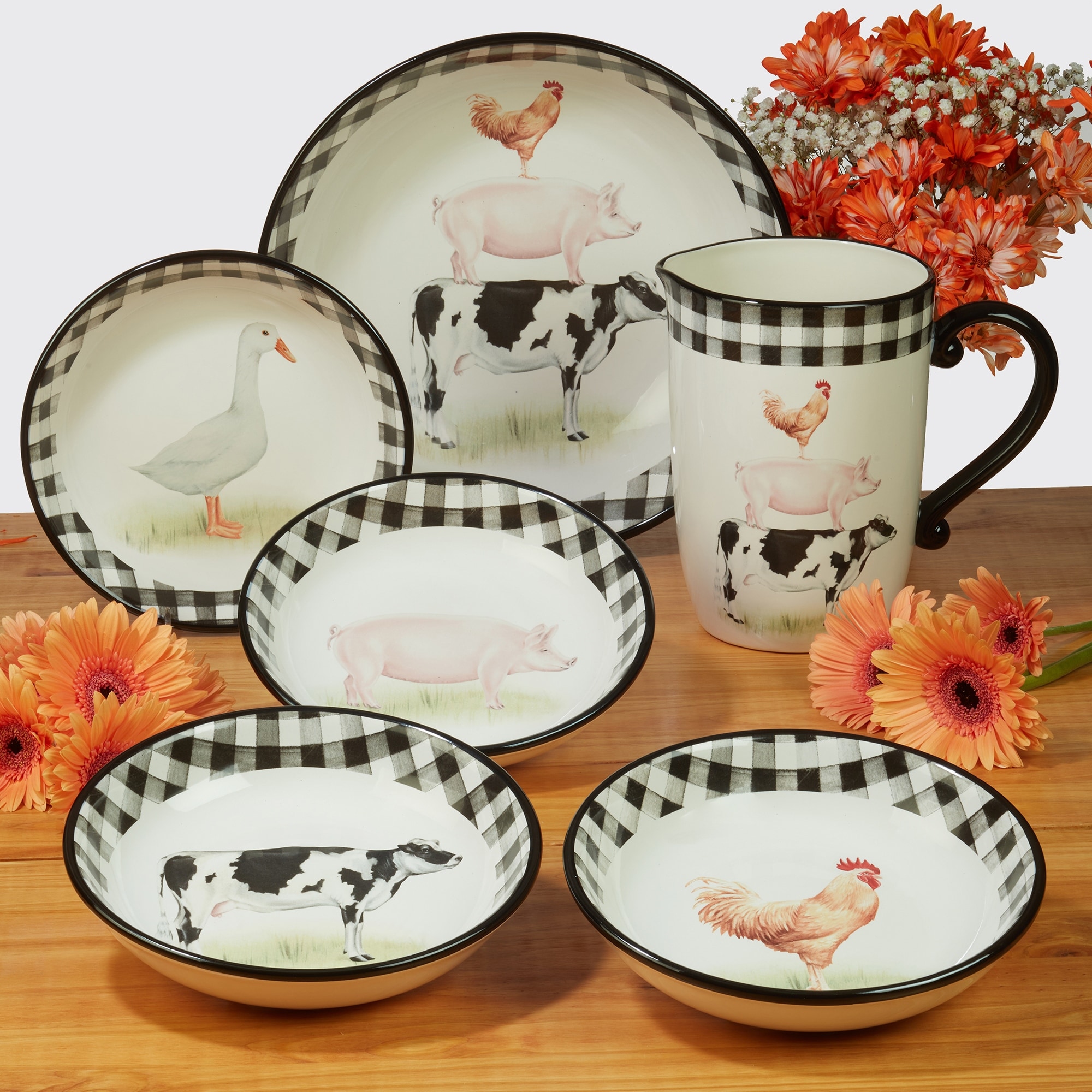 Certified International On The Farm 16 Piece Dinnerware Set