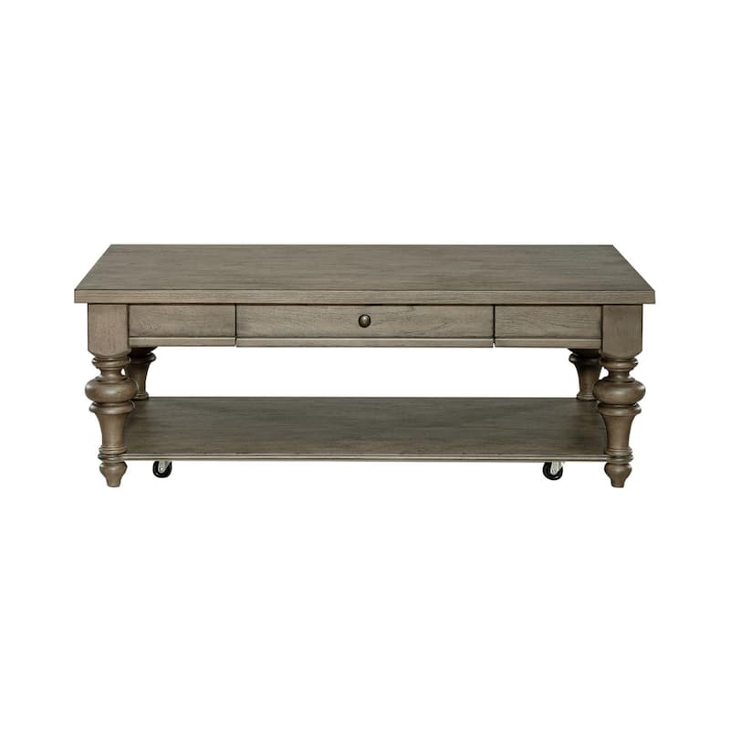 Americana Farmhouse Dusty Taupe Rectangular Cocktail Table