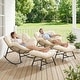 preview thumbnail 40 of 44, Oversized Indoor Outdoor Royal Papasan Rocking Chair, Patio Egg Rocker with Cushions, 450 lb Capacity
