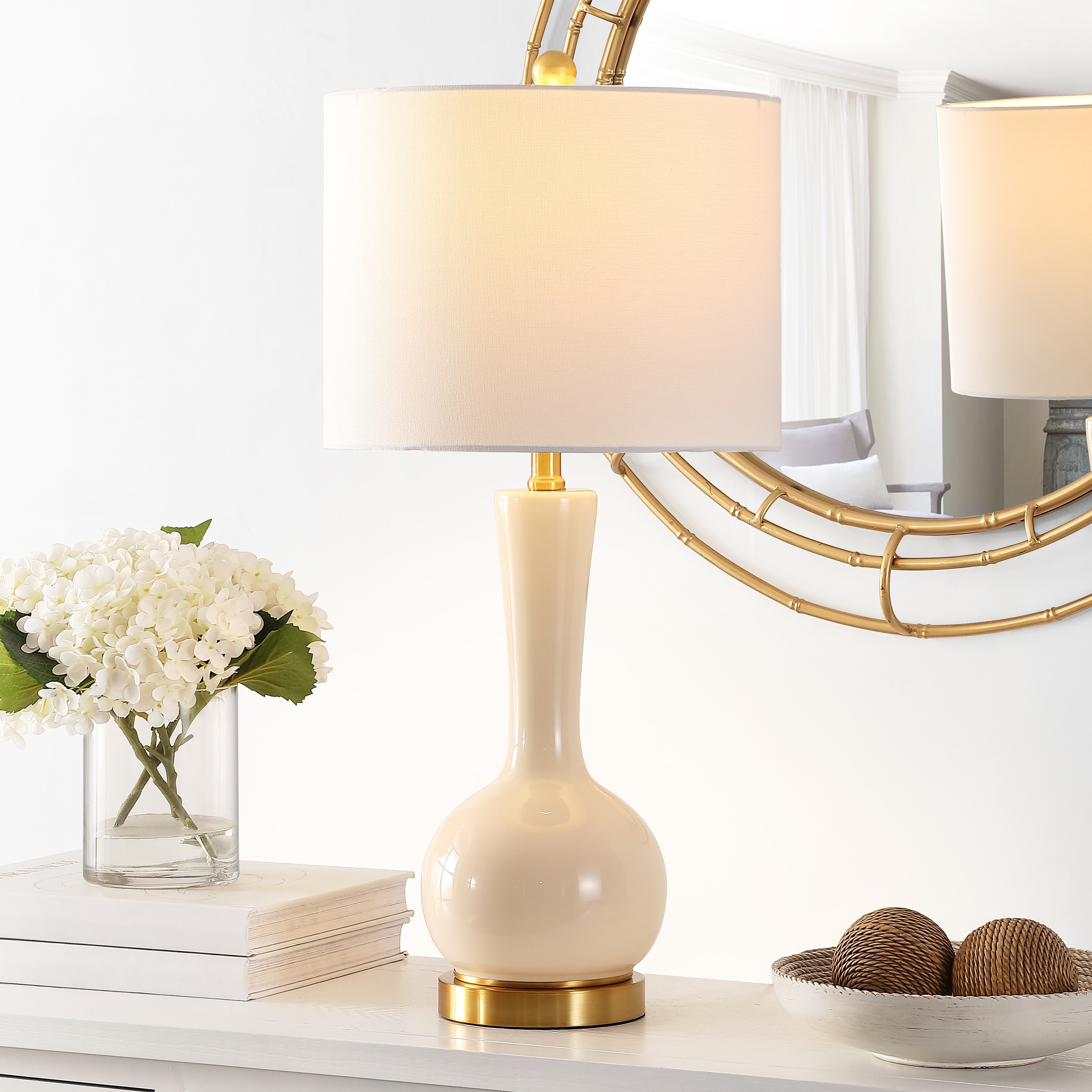 SAFAVIEH Lighting 27 inch Gaetna Glass Table Lamp 13 x 13 x 27