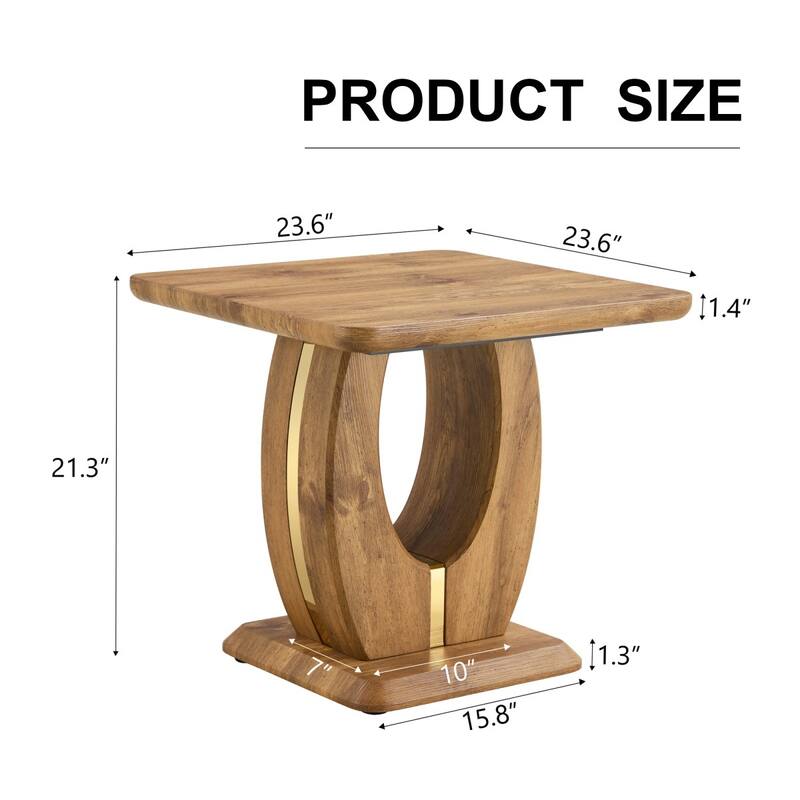23.6" Modern Minimalist Wood Texture Sticker-Patterned Coffee Table