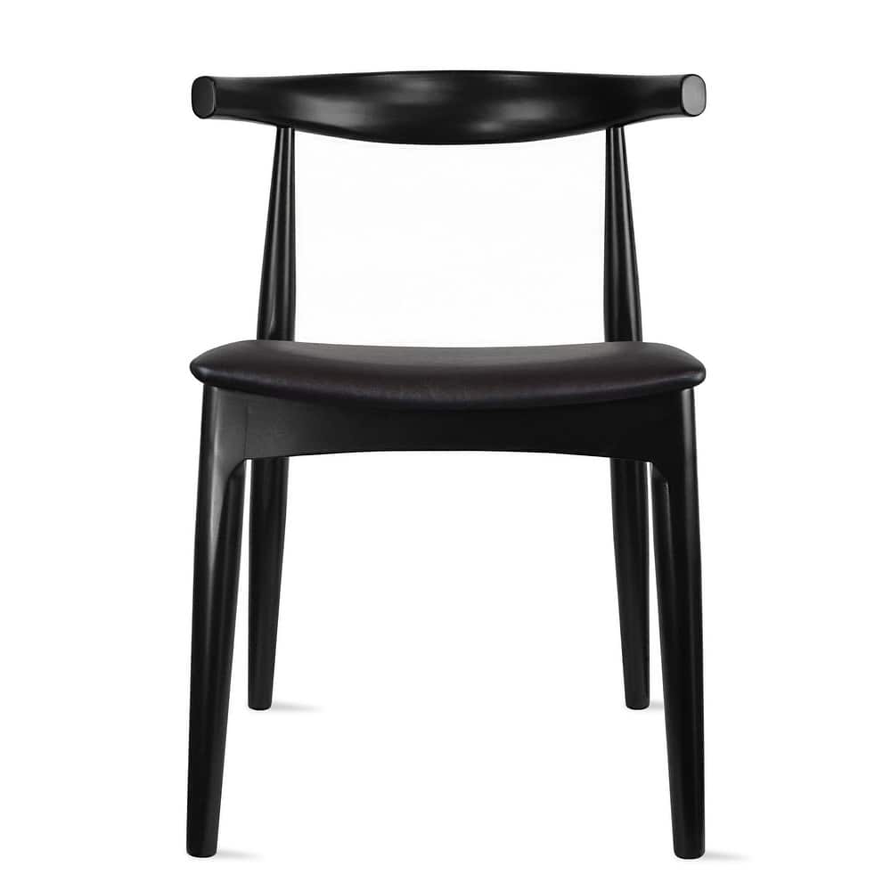 Set of 2 Contemporary Farmhouse Real Solid Wood Cushion Seat Dining Chairs Desk Elbow Side Chairfor Living Room Bedroom Kitchen