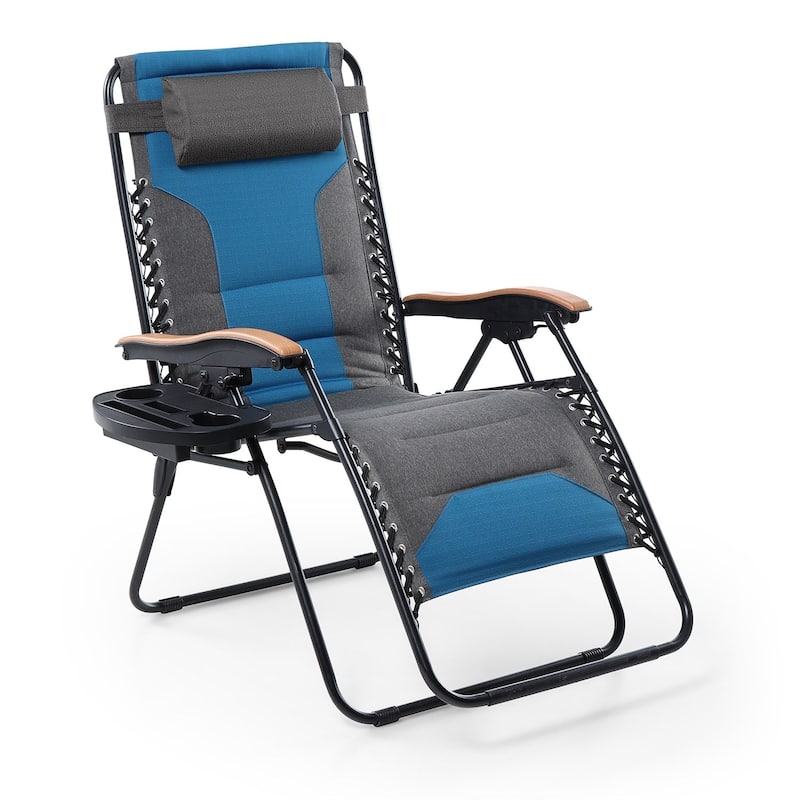 Padded Zero Gravity Chair Oversize Lounge Chair with Free Cup Holder
