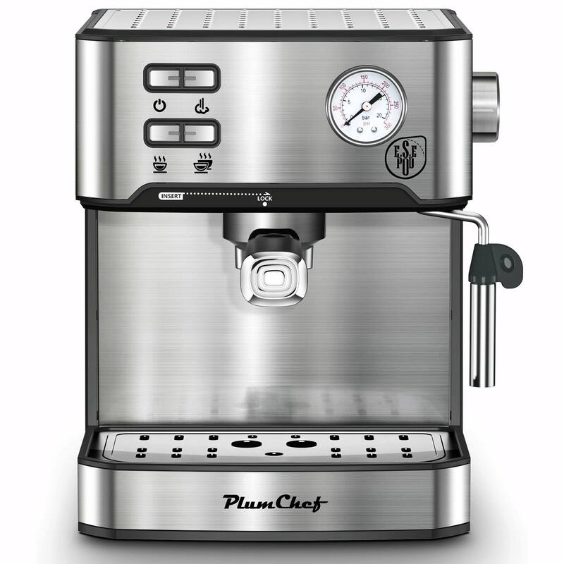 20 Bar Professional Espresso Machine with Milk Frother, Single & Double Shot, ESE Pod Compatible, Pressure Display