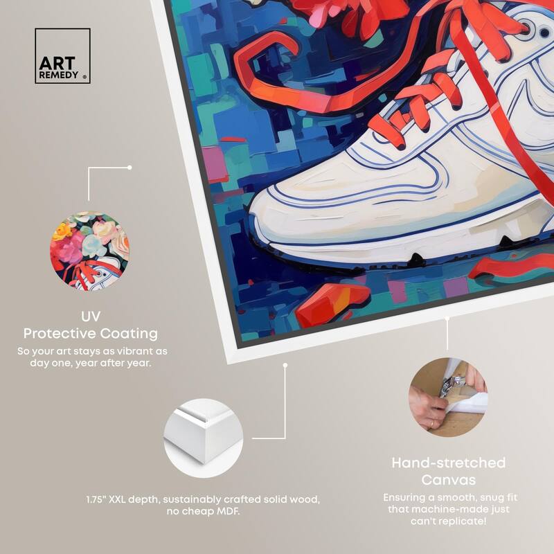 Whimsical Sneaker with Flowers Canvas by Art Remedy
