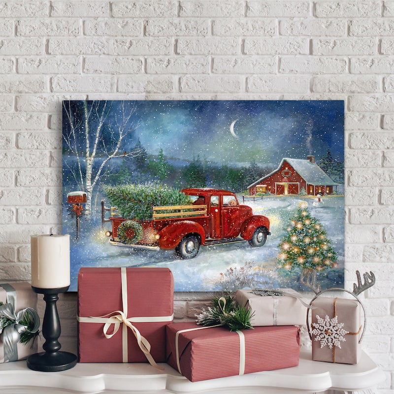 Moonlit Skaters-Premium Gallery Wrapped Canvas - Ready to Hang