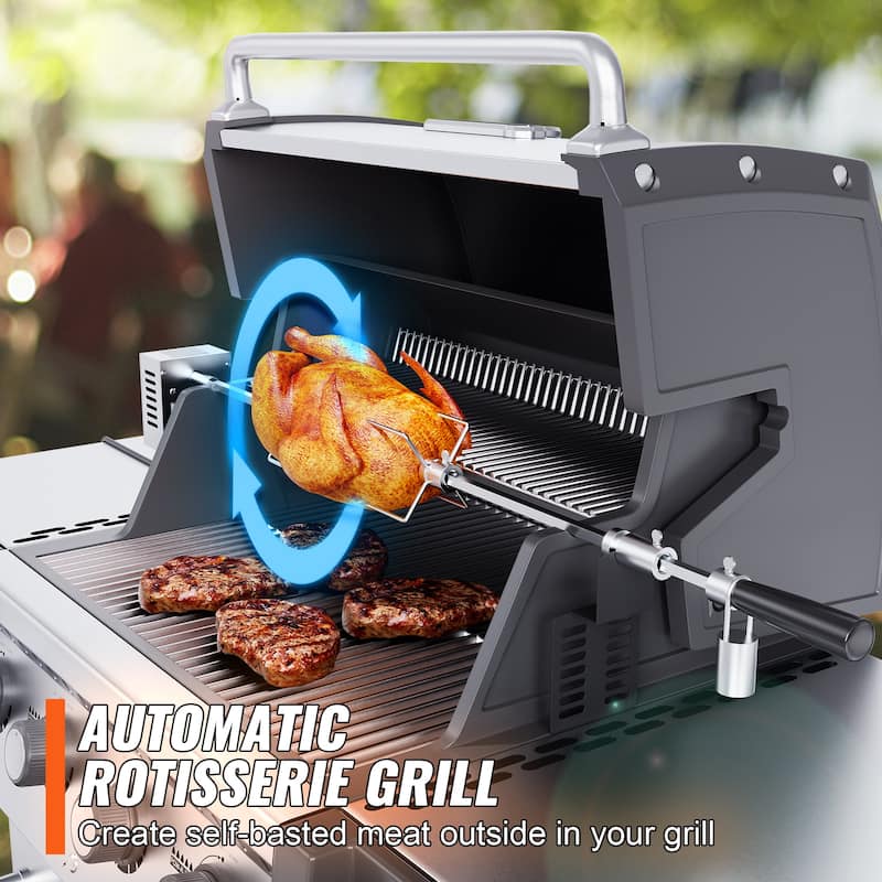 Universal Grill Rotisserie Kit for Grills - 26 lbs 39.6/31.9 inches