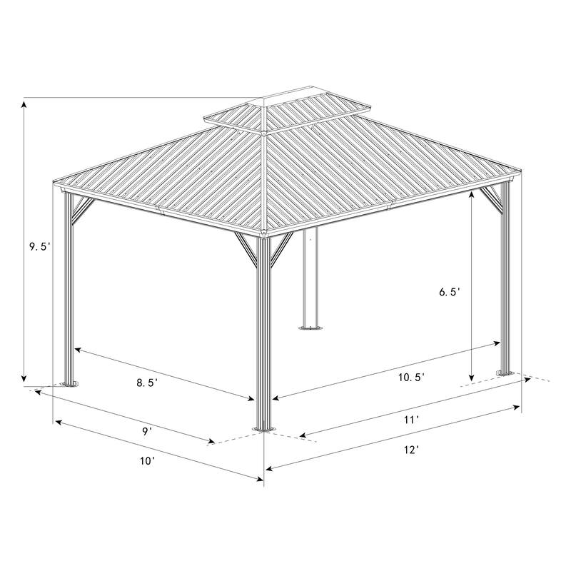 Kozyard Caesar Hardtop Gazebo with Steel Roof, Netting and Curtain