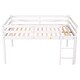 preview thumbnail 7 of 19, Contemporary Design Full Size Low Loft Bed with inclined Ladder and Guardrails, Under Bed Capacious Space, Space-saving, White