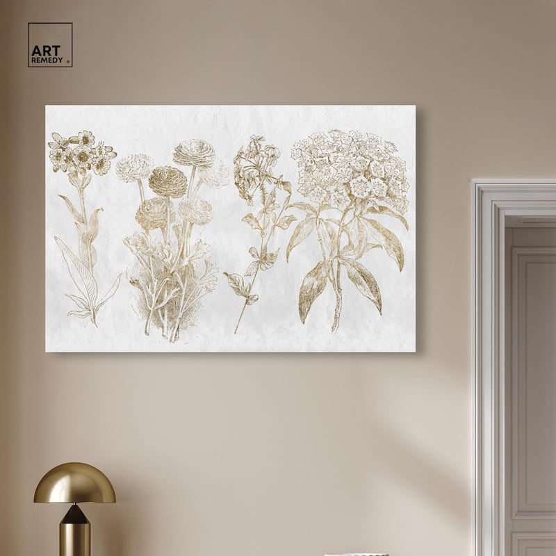 Floral Selection Quad Canvas by Art Remedy, Gallery Wrapped