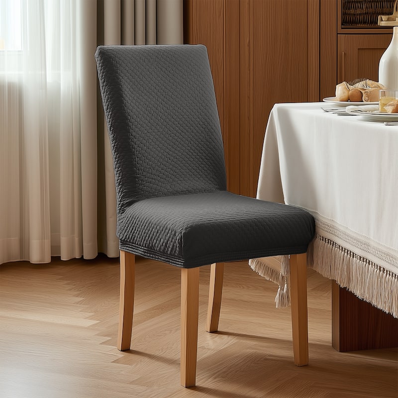 Deconovo Stretch Jacquard Dining Chair Covers Set of 2 - 18x18x24 Inch
