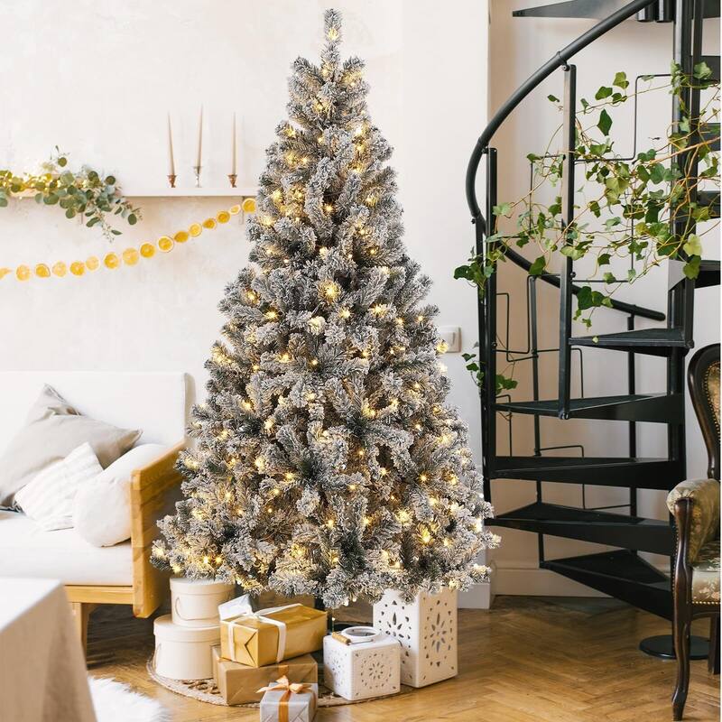 6FT Tall Lighted Xmas Tree with Foldable Metal Stand