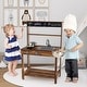 preview thumbnail 4 of 8, Gymax Kids Mud Kitchen Play Kitchen w/ Blackboard Stoves Removable