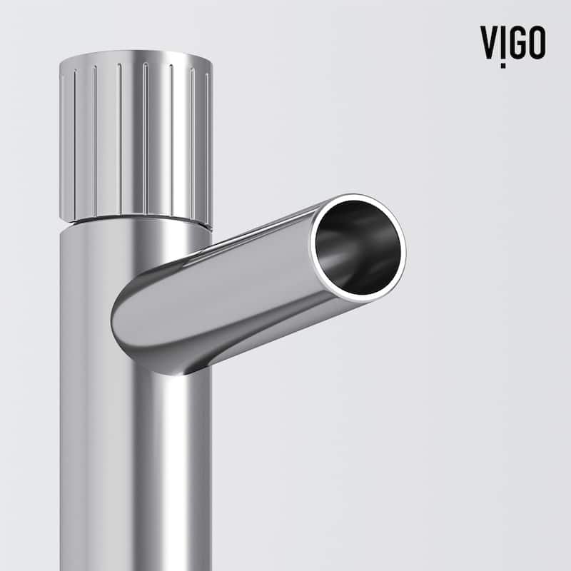 VIGO Sottile 18"L x 13"W Glass Vessel Sink and Ashford 11"H Faucet Set