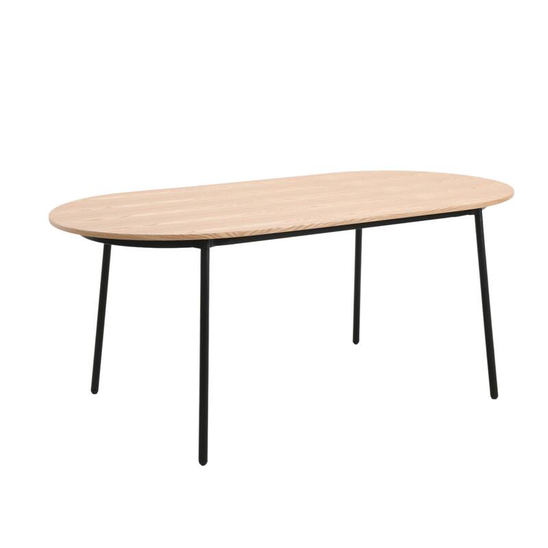 9-Piece Dining Set in Black Steel with 8 Chairs and Table Tule Collection by LeisureMod