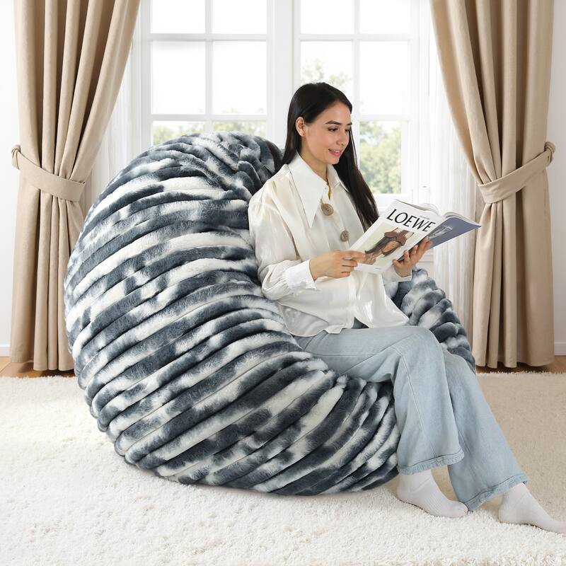 5-foot Round Plush Corduroy Convertible Bean Bag Chair Lounge
