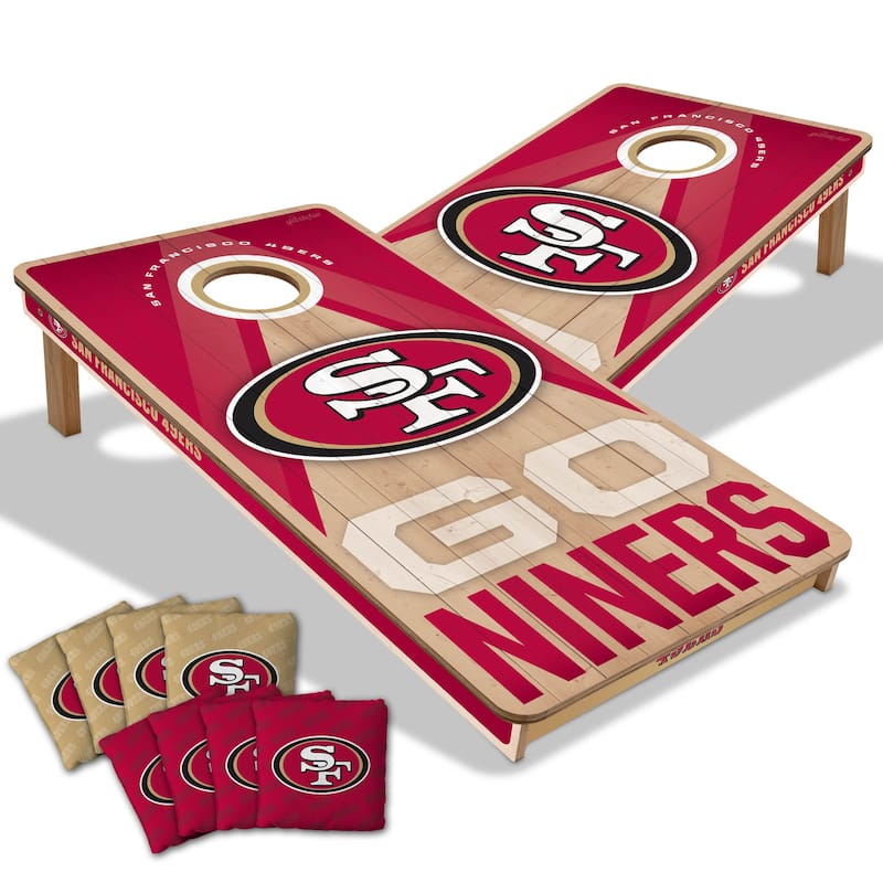 San Francisco 49ers NFL 2x4 Professional Cornhole Board Set - Include LED Lights