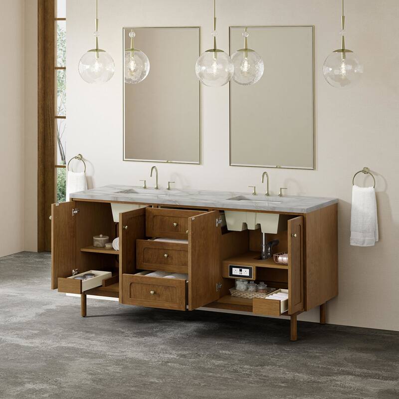 James Martin Vanities 545-V72-FVSL Laurent 72" Double Basin Poplar