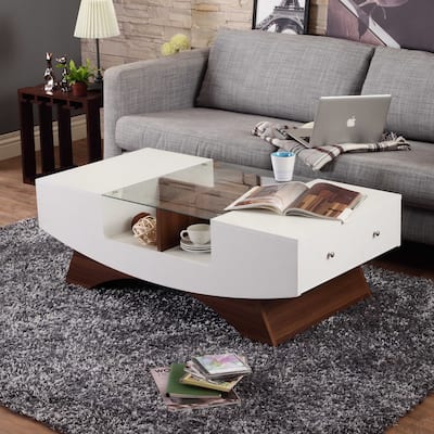 DH BASIC Modern 48" Hidden Storage Coffee Table by Denhour