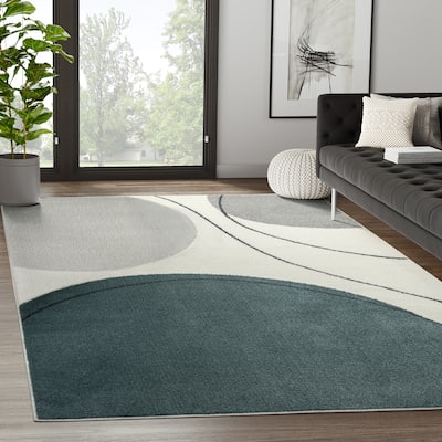 Abani Rugs Deco DEC230A Modern Circles Area Rug