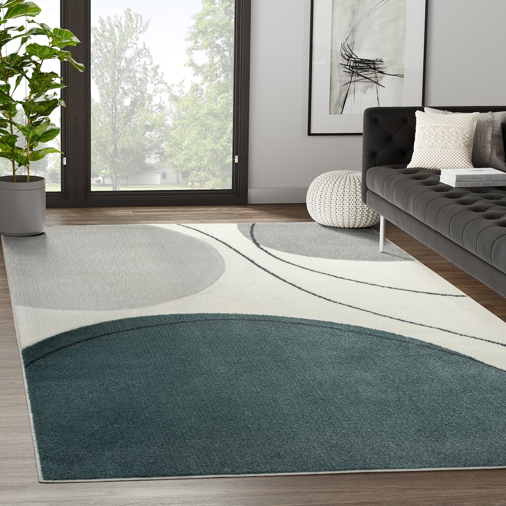 Abani Rugs Deco DEC230A Modern Circles Area Rug