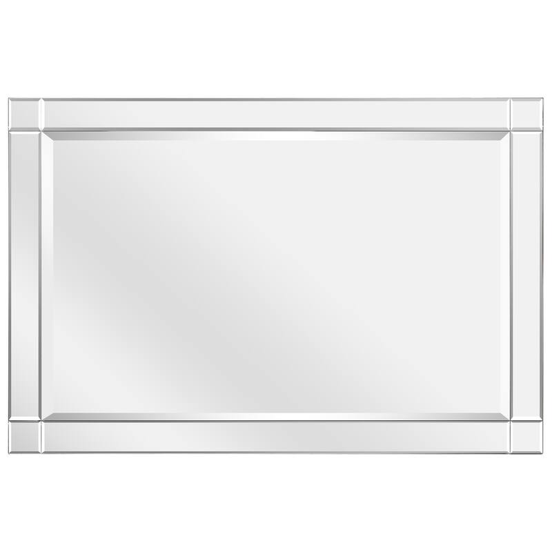 Framed Accent Modern Beveled Rectangle Wall Mirror 24 in. x 36 in. - Clear - 24 x 36