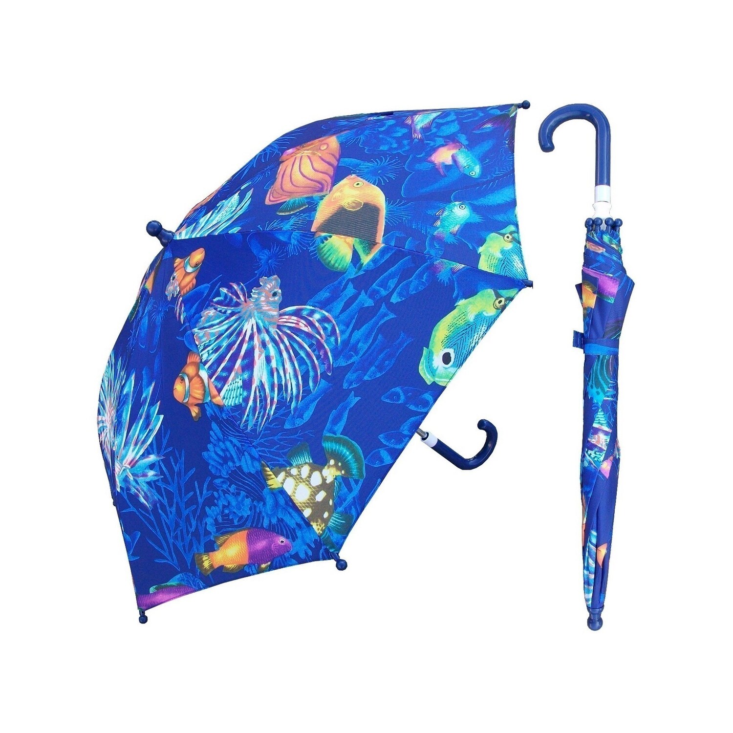 CTM Kids Stripe Print Stick Umbrella with Single Clear Panel Multi-Color