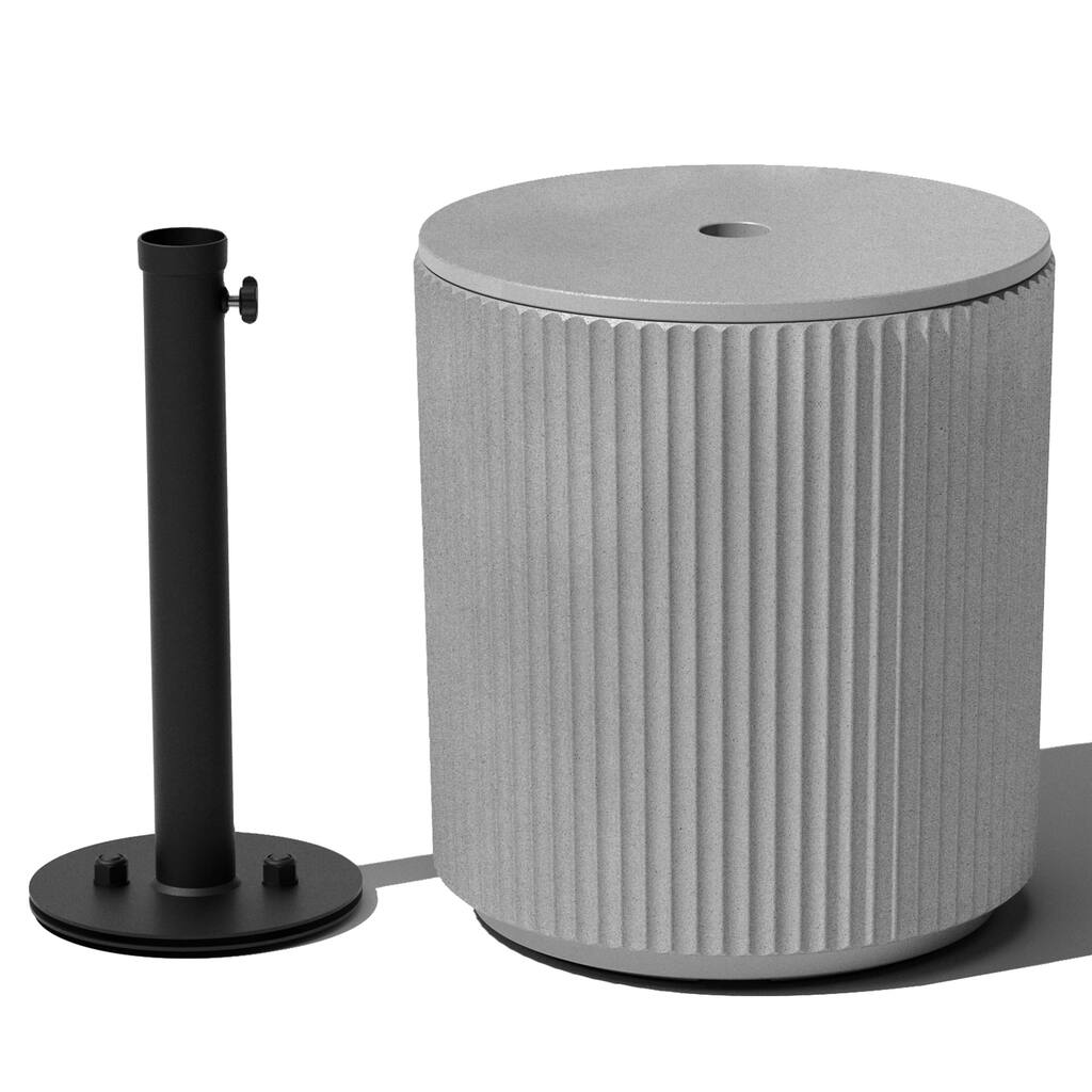 Umbrella Side Table - Outdoor Patio Table with Umbrella Hole for Porch/Patio Modern Coffee, Picnic or Poolside Table