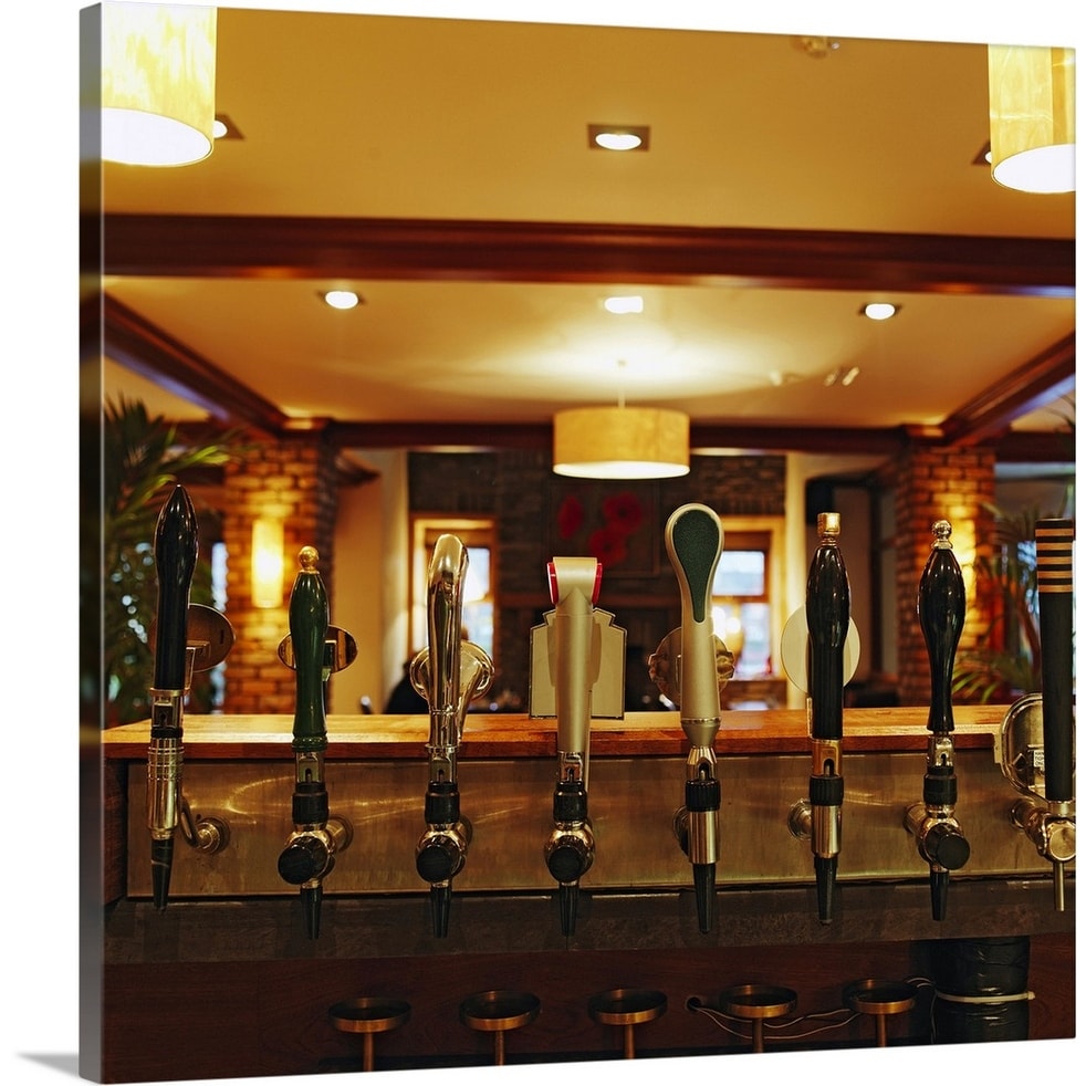 Shop Close Up Of Beer Taps In Bar Canvas Wall Art Overstock